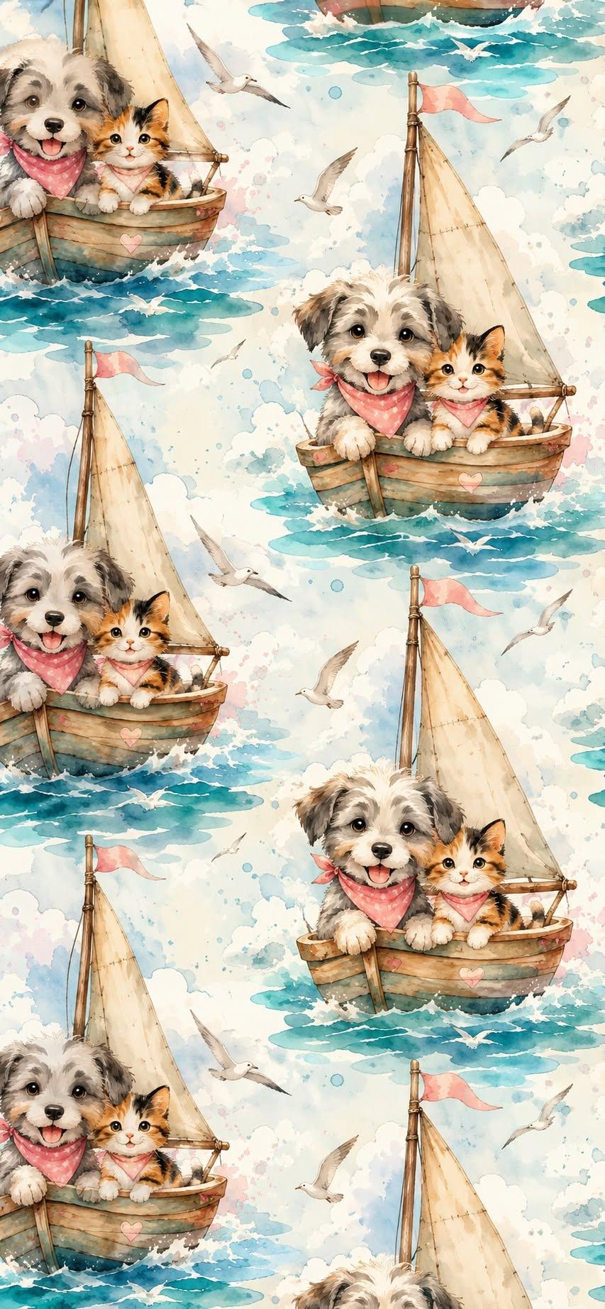 Cute Puppy and Kitten Wallpaper