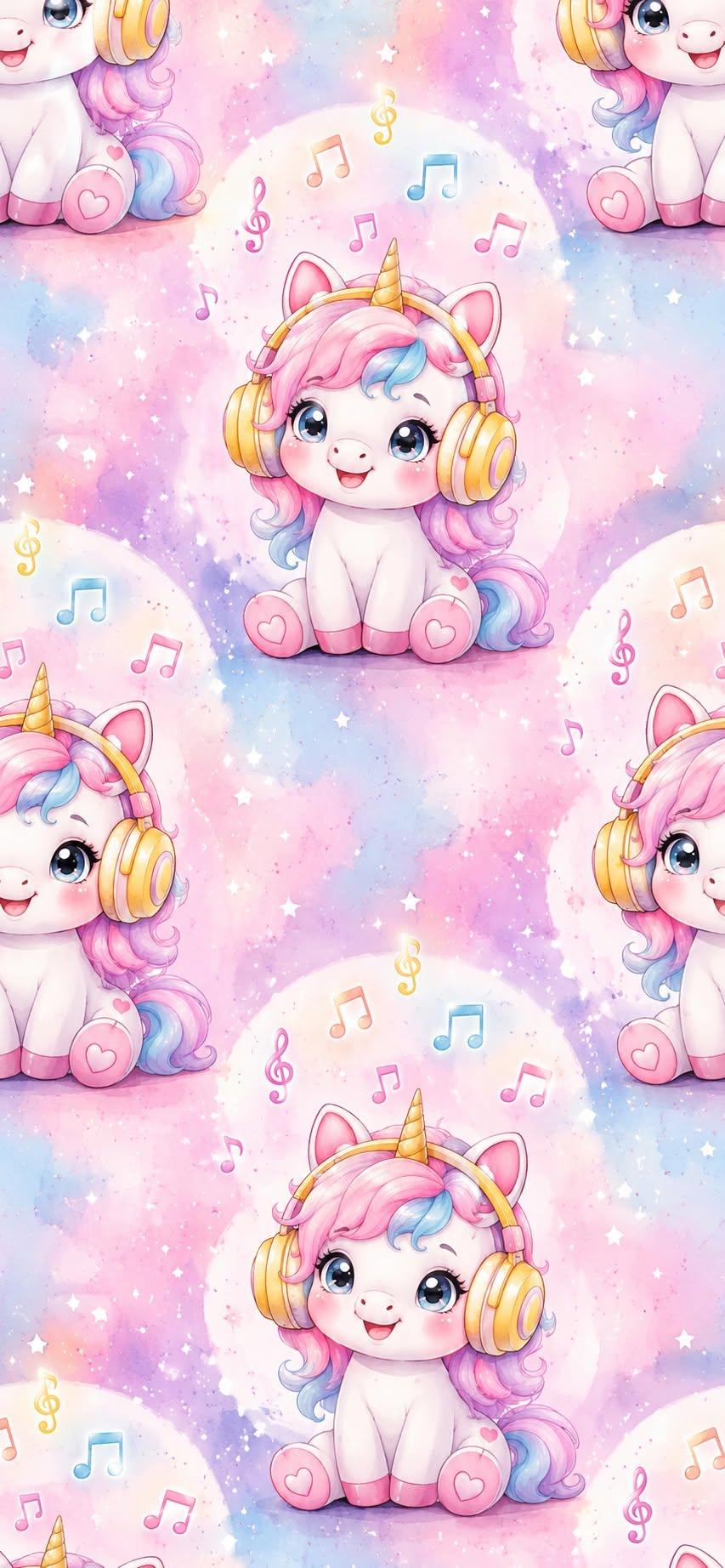 Cute Unicorn Music Wallpaper