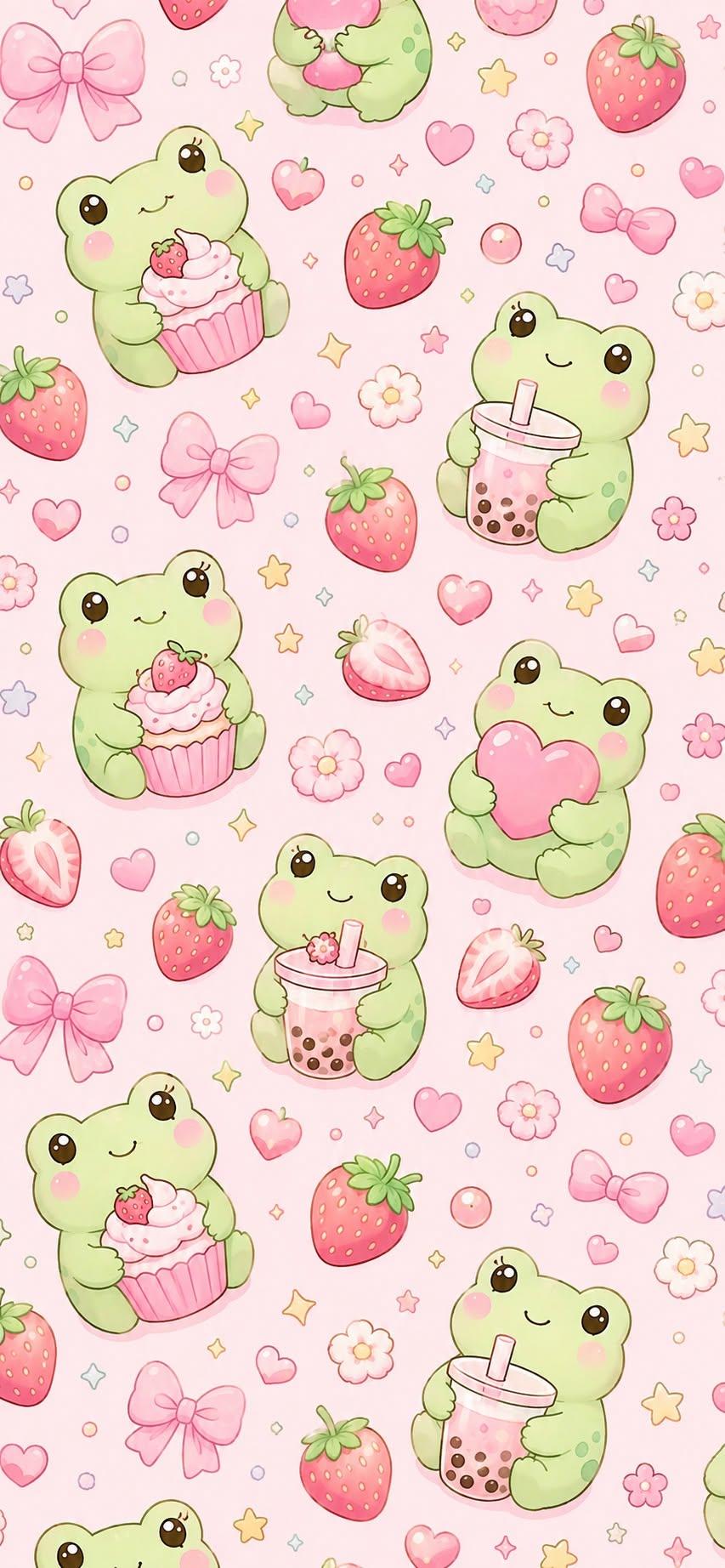 Cute Kawaii Frog Wallpaper