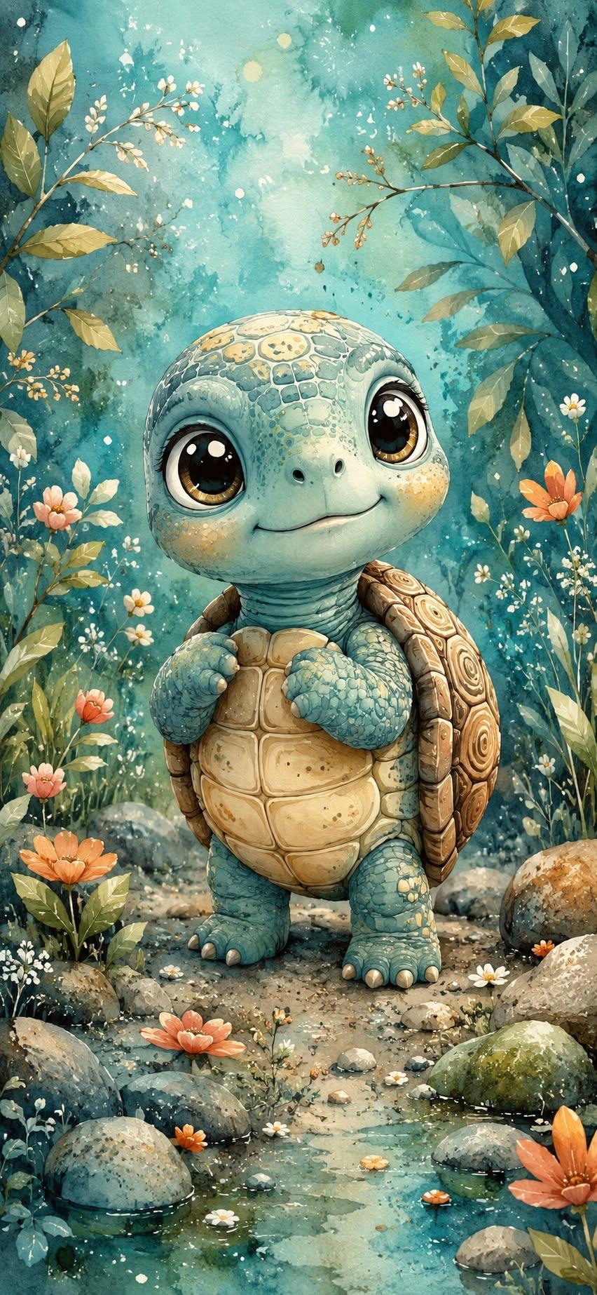 Cute Baby Turtle Wallpaper