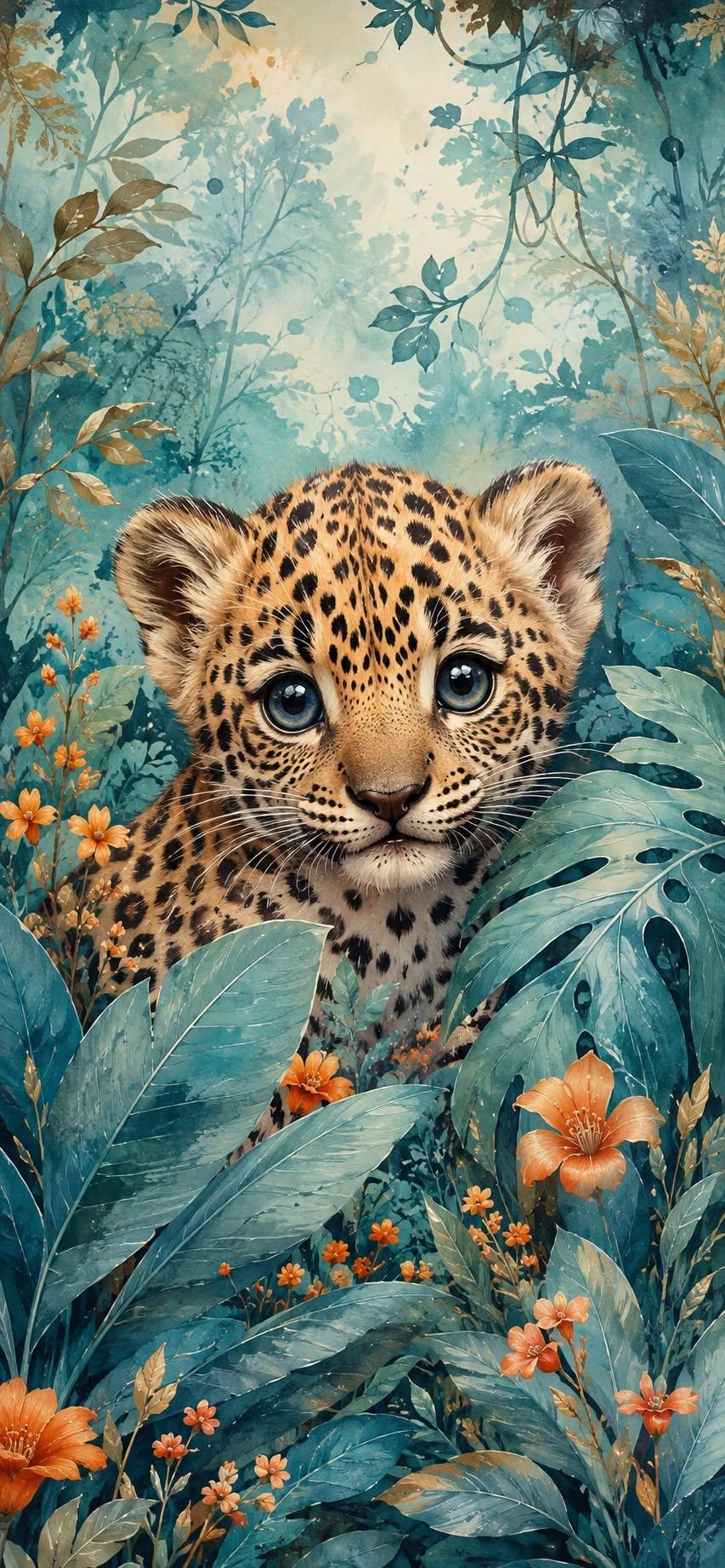 Cute Baby Leopard Wallpaper