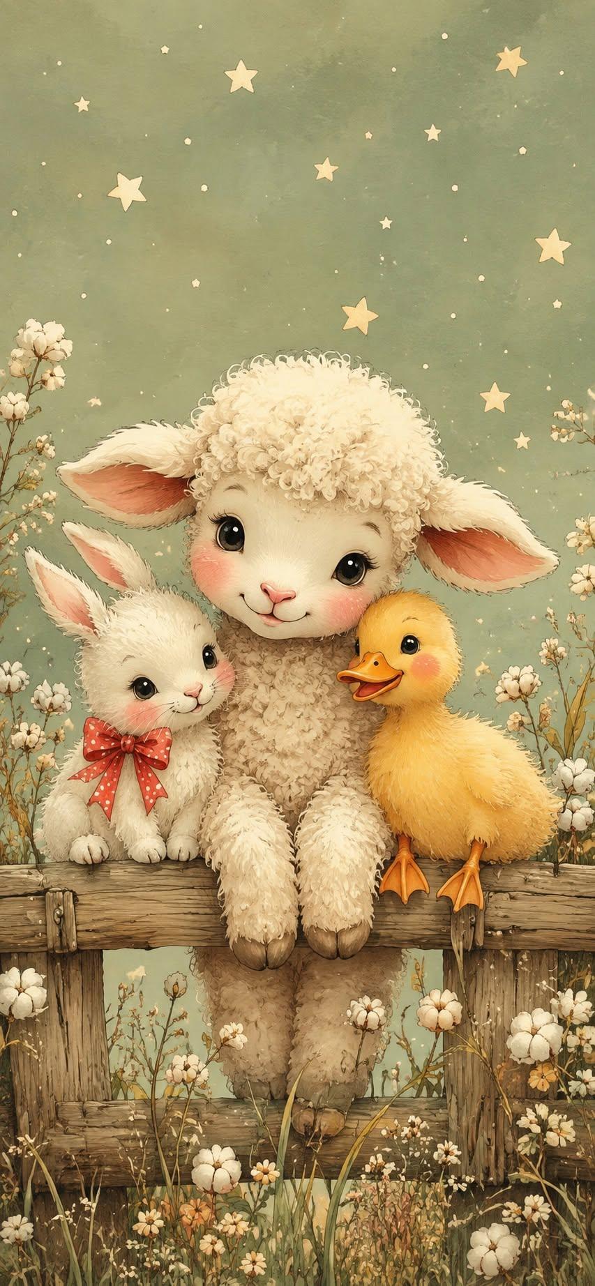 Cute Farm Animals Wallpaper