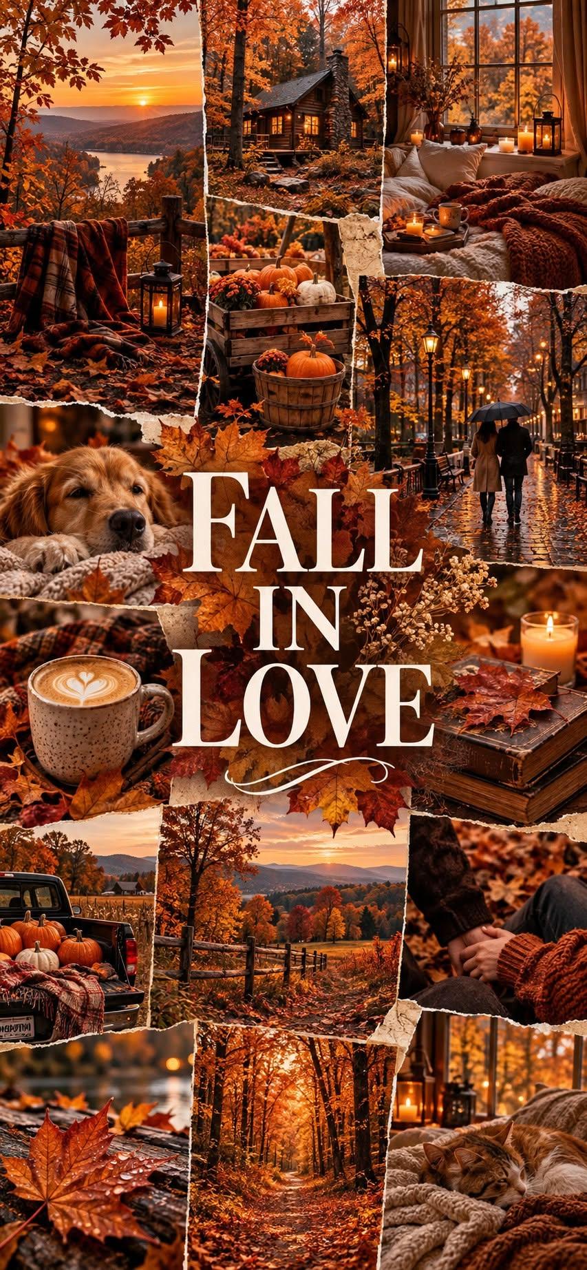 Love Autumn Collage Wallpaper