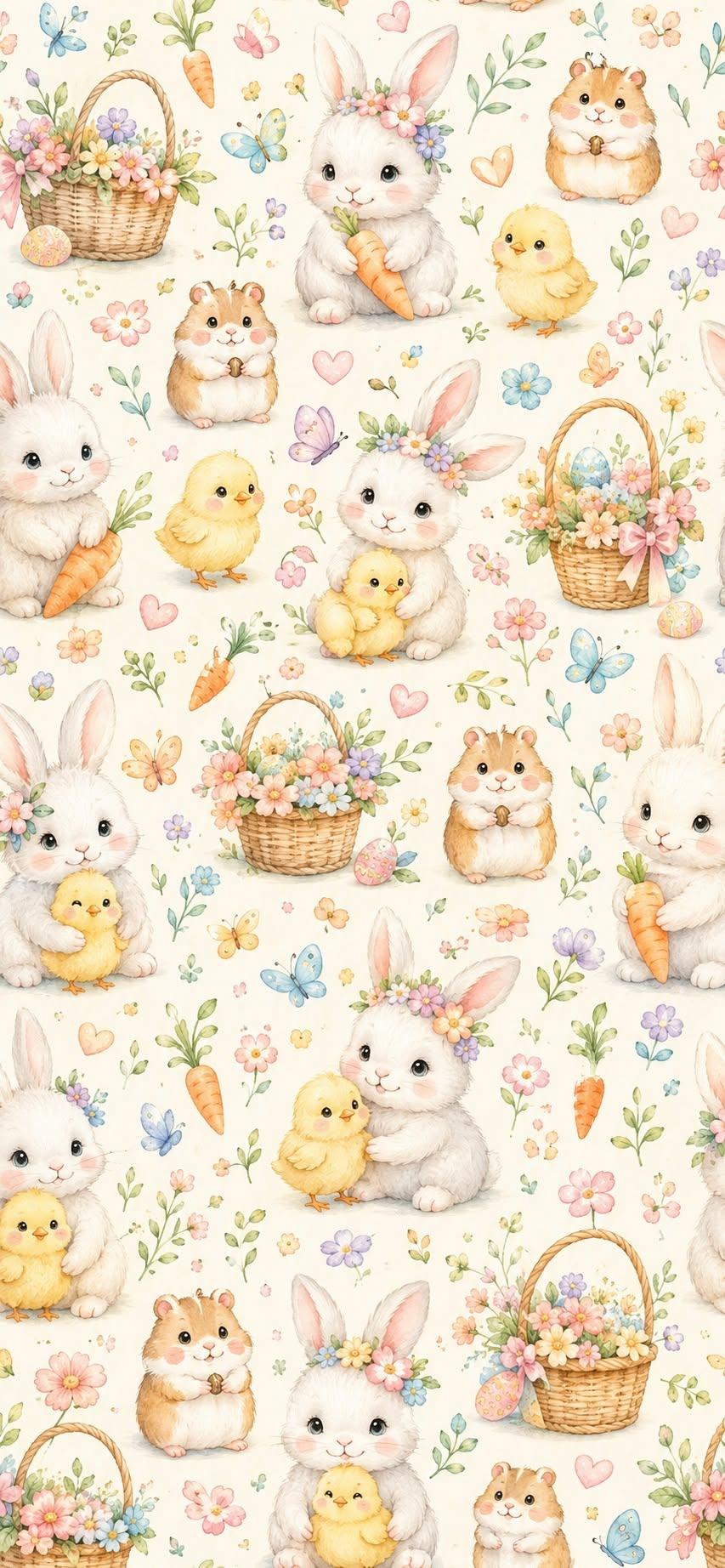 Cute Easter Pattern Wallpaper