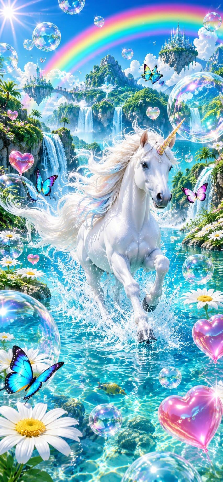Frutiger Aero Unicorn Wallpaper