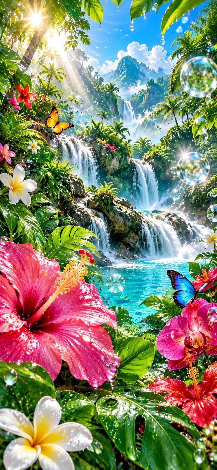 Waterfall Jungle Wallpaper