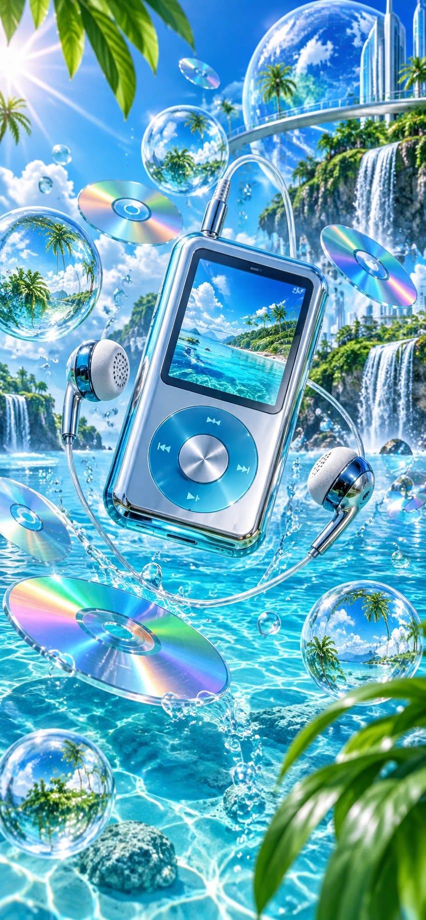Frutiger Aero MP3 Player Wallpaper