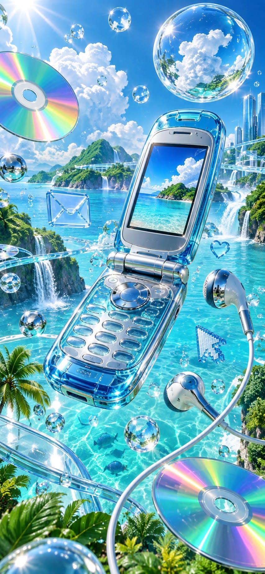 Flip Phone Paradise Wallpaper