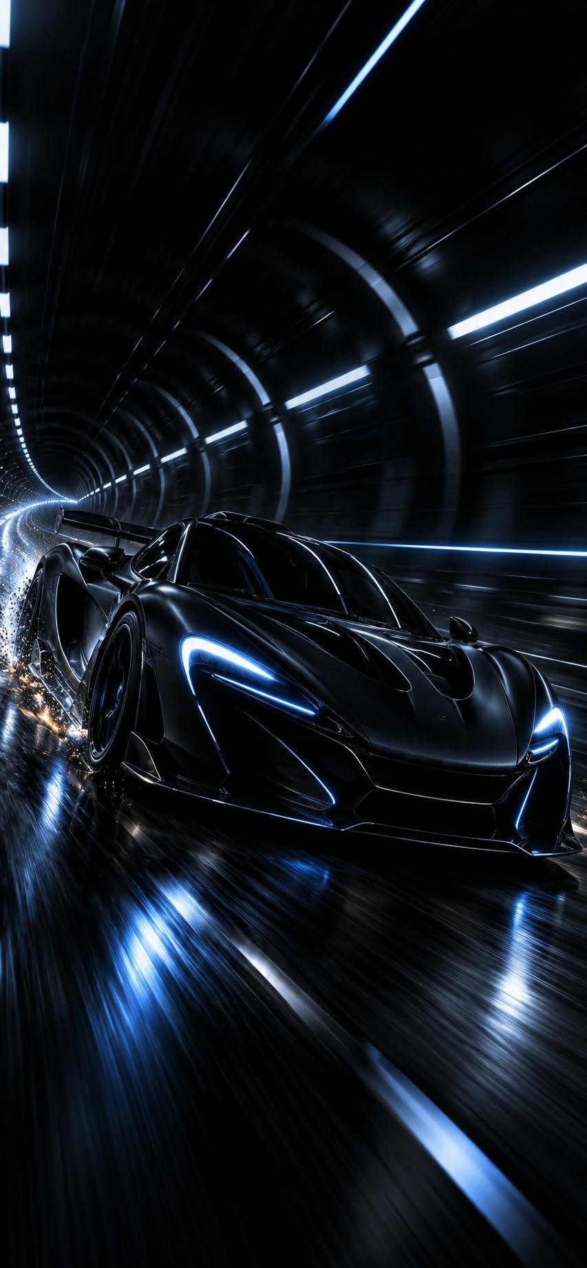 Midnight Tunnel Supercar Wallpaper
