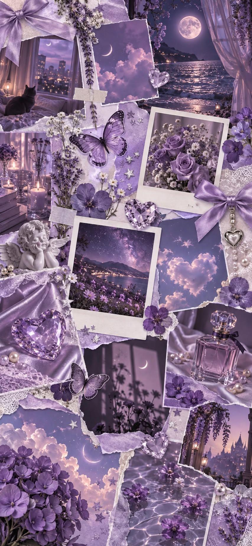 Purple Dreamy Aesthetic Collage Wallpaper