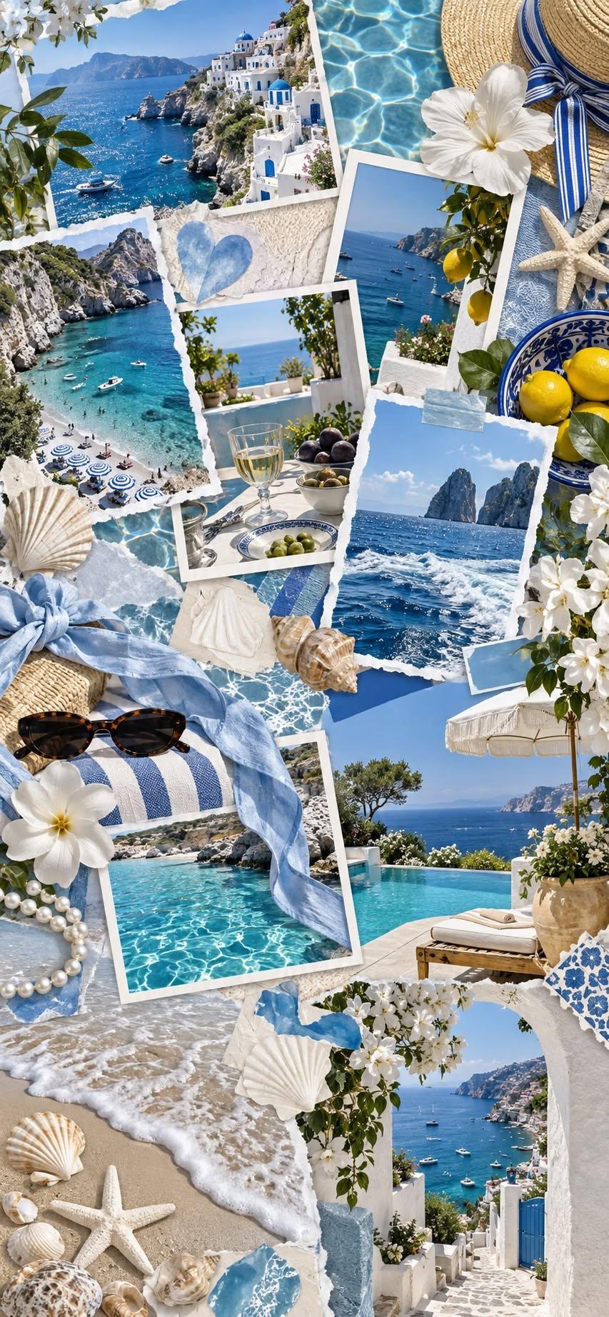 Mediterranean Blue Escape Wallpaper