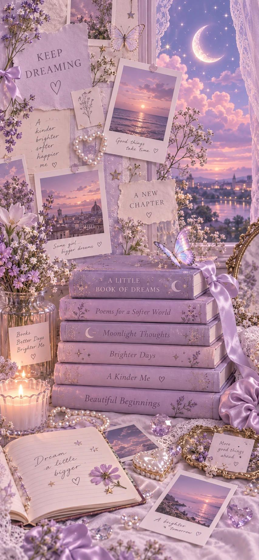 Lavender Book of Dreams Wallpaper