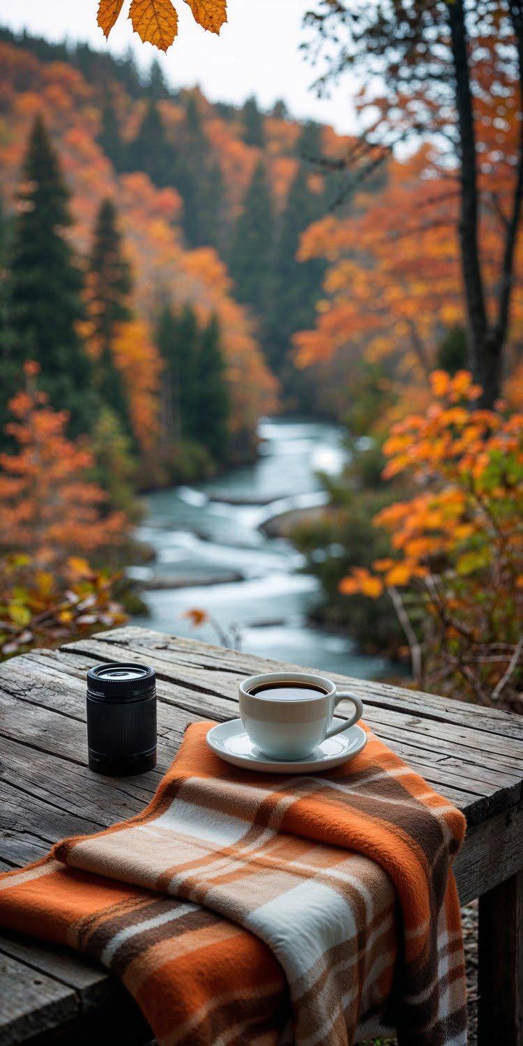 Autumn Coffee by the River