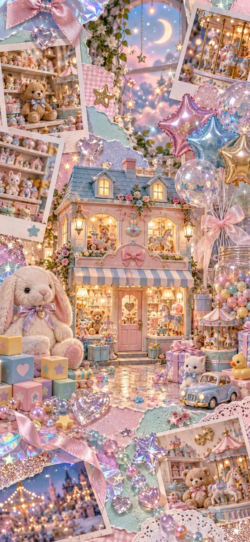 Pastel Toy Shop Scrapbook Wallpaper