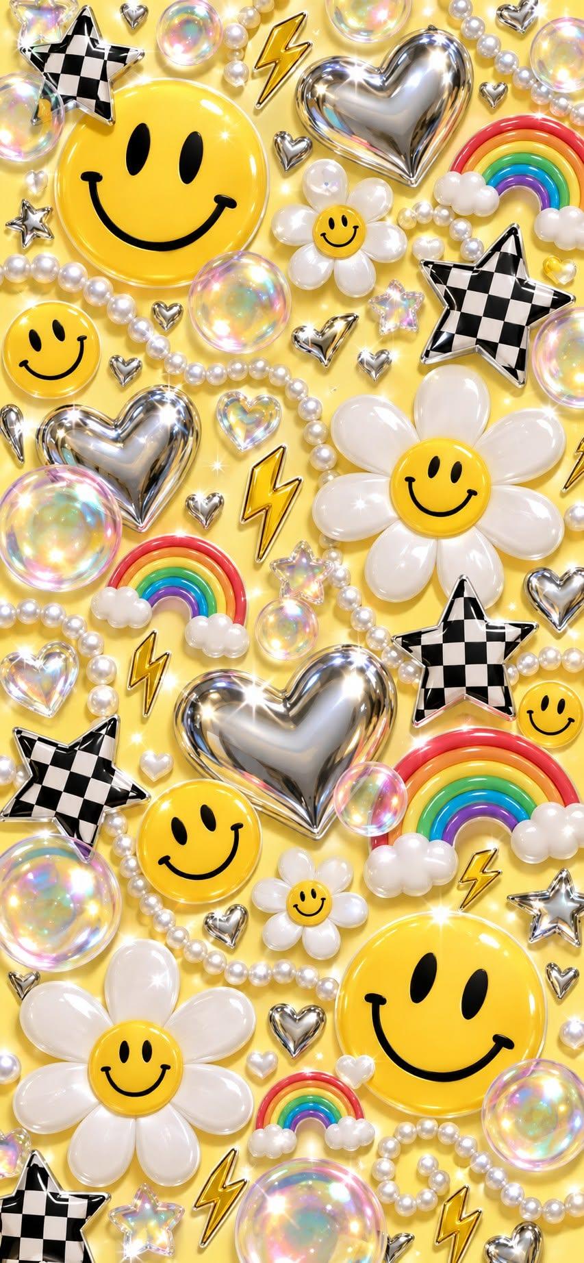 Happy Smiley Yellow Wallpaper