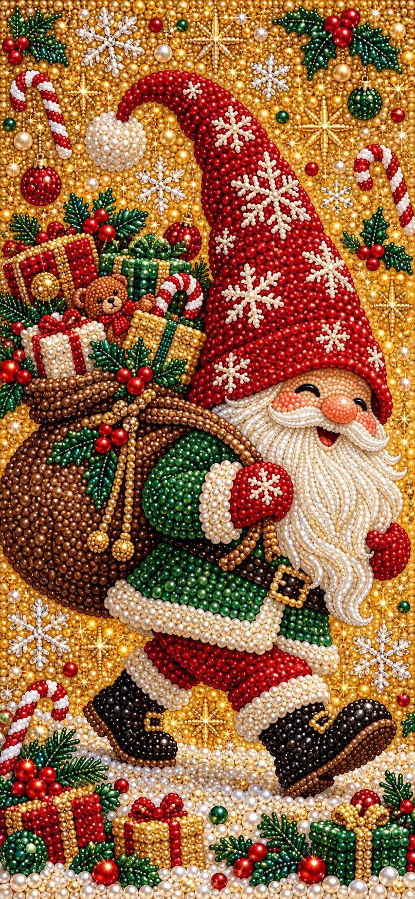 Beaded Christmas Gnome Wallpaper