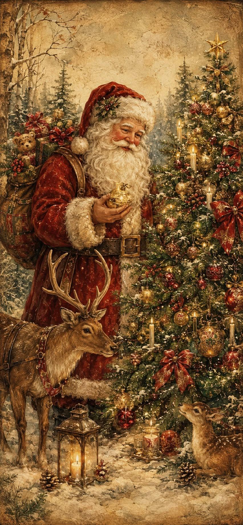 Vintage Christmas Santa Wallpaper