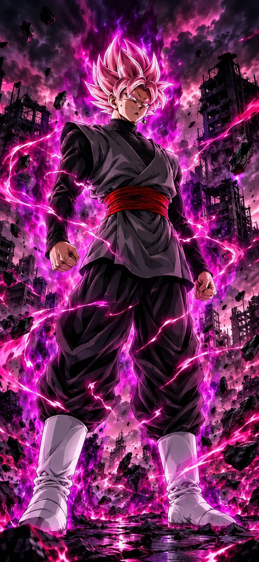 Goku Black Rosé Ruined City Wallpaper