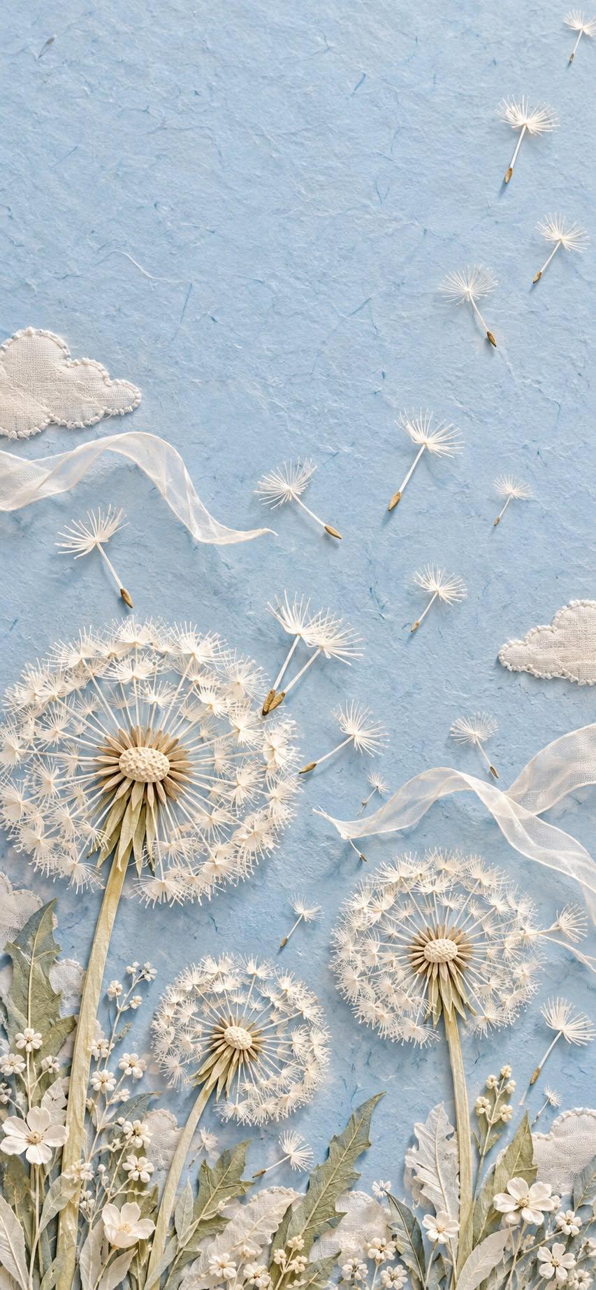 Serene Dandelion Breeze Wallpaper