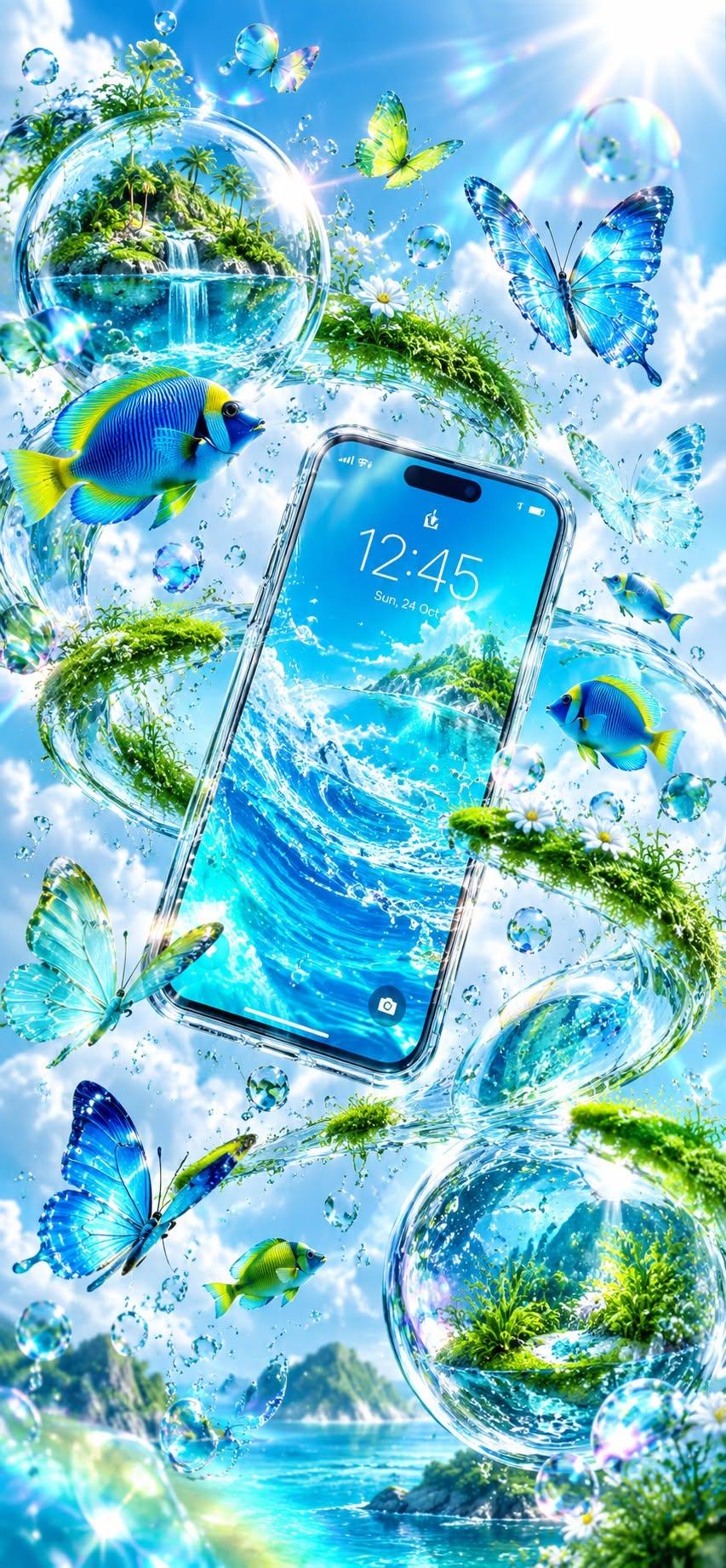 Phbone Background Aesthetic Backgrounds - Frutiger Aero Phone Wallpaper with Glass ...